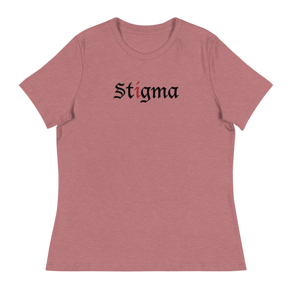 Camiseta feminina relaxada com logotipo oficial da Stigma na frente